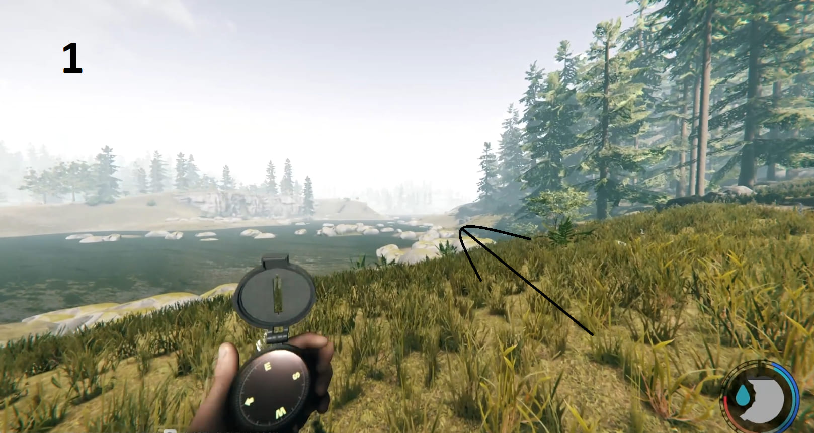 Image 1: Location of the chainsaw + ice axe