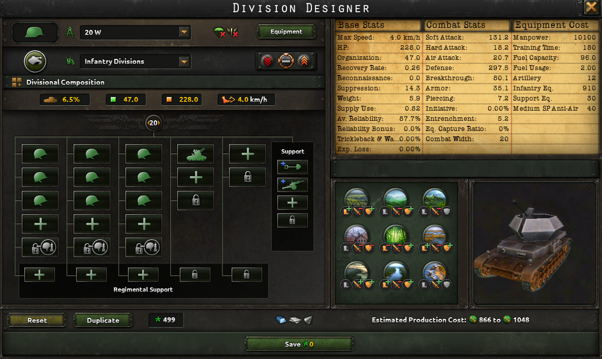 Designer: armored infantry 20 for defense