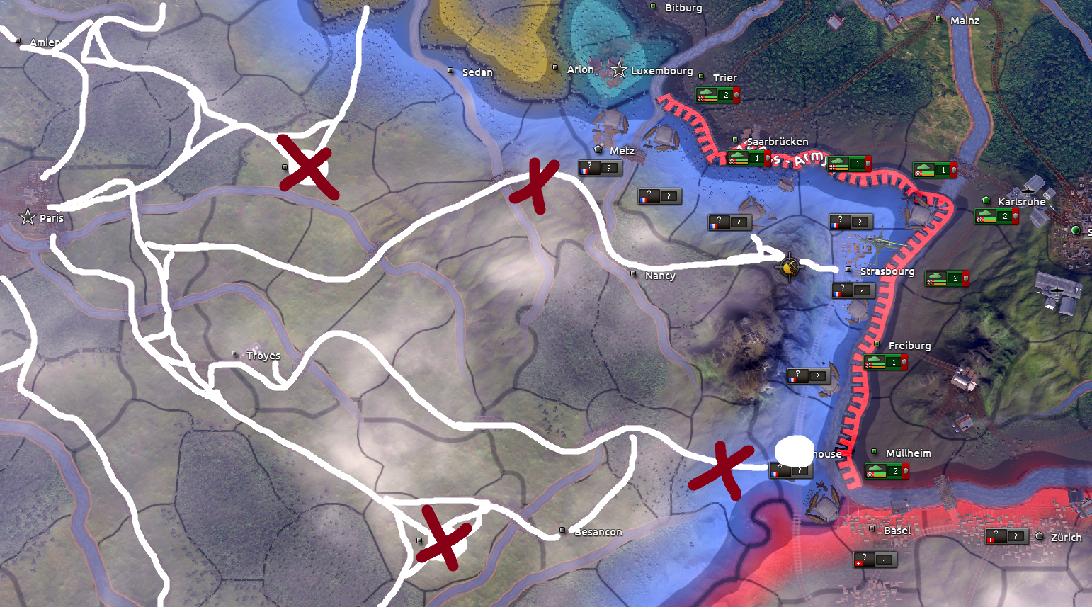 Map: tougher paratrooper divisions dropped closer to the front on a Supply Hub